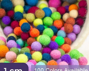 Bulk 500 Pcs Pack 1cm Wool Felt Pom Pom Balls Hand Felted Multi Colored Felt Balls Wholesale Felt balls for Home Decor & DIY Craft Project