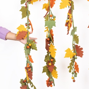 6ft Herbst Ahornblätter Girlande | Filzblatt-Girlande | Mantel Wohnkultur | Ethisch handgefertigt | KOSTENFREIER VERSAND