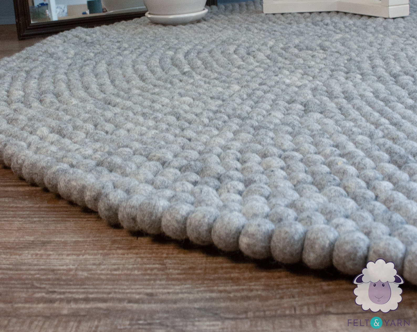 Round Felt Rug | Wool Circle Rug | Felt Ball Rug | Felt Carpet | Circle ...