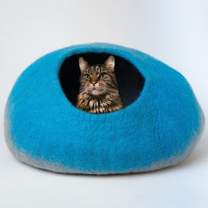 50cm Blue and Grey Modern Cat Bed / Dog and Cat Cave House