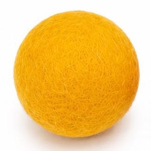 15 Pcs Wool Felt Cat Balls | Handmade Eco-Friendly Felt Cat Toy Set | Interactive Cat Enrichment Toss Toys Yellow Ball