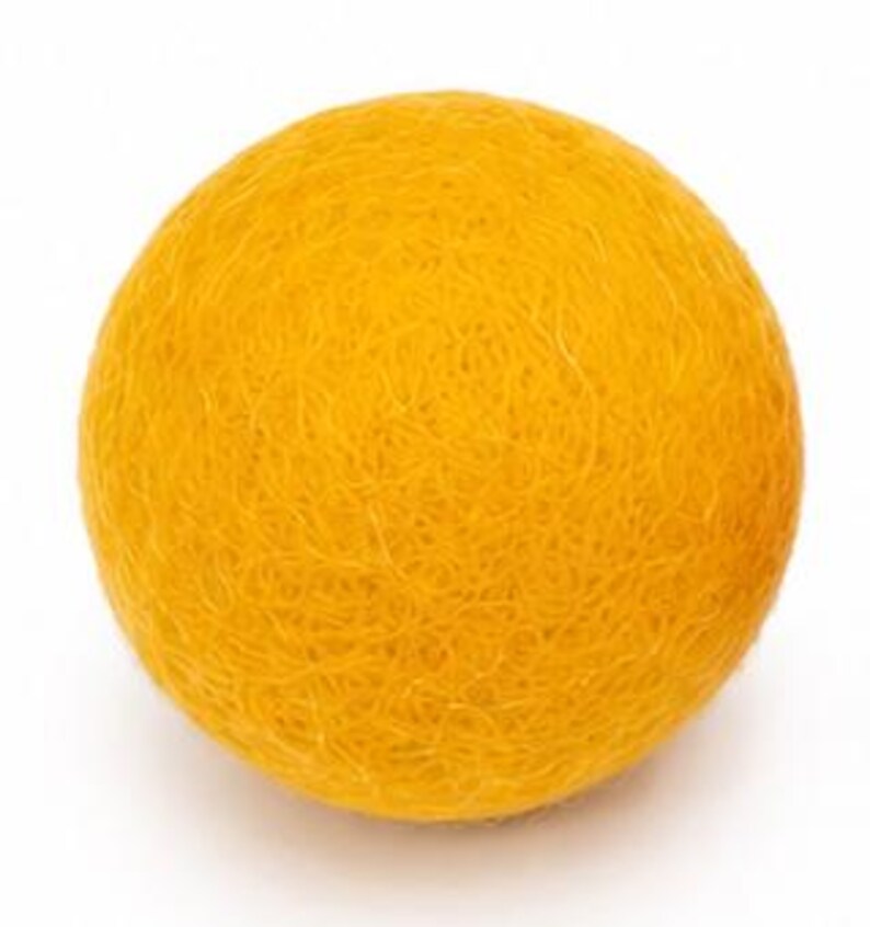 15 Pcs Wool Felt Cat Balls | Handmade Eco-Friendly Felt Cat Toy Set | Interactive Cat Enrichment Toss Toys Yellow Ball