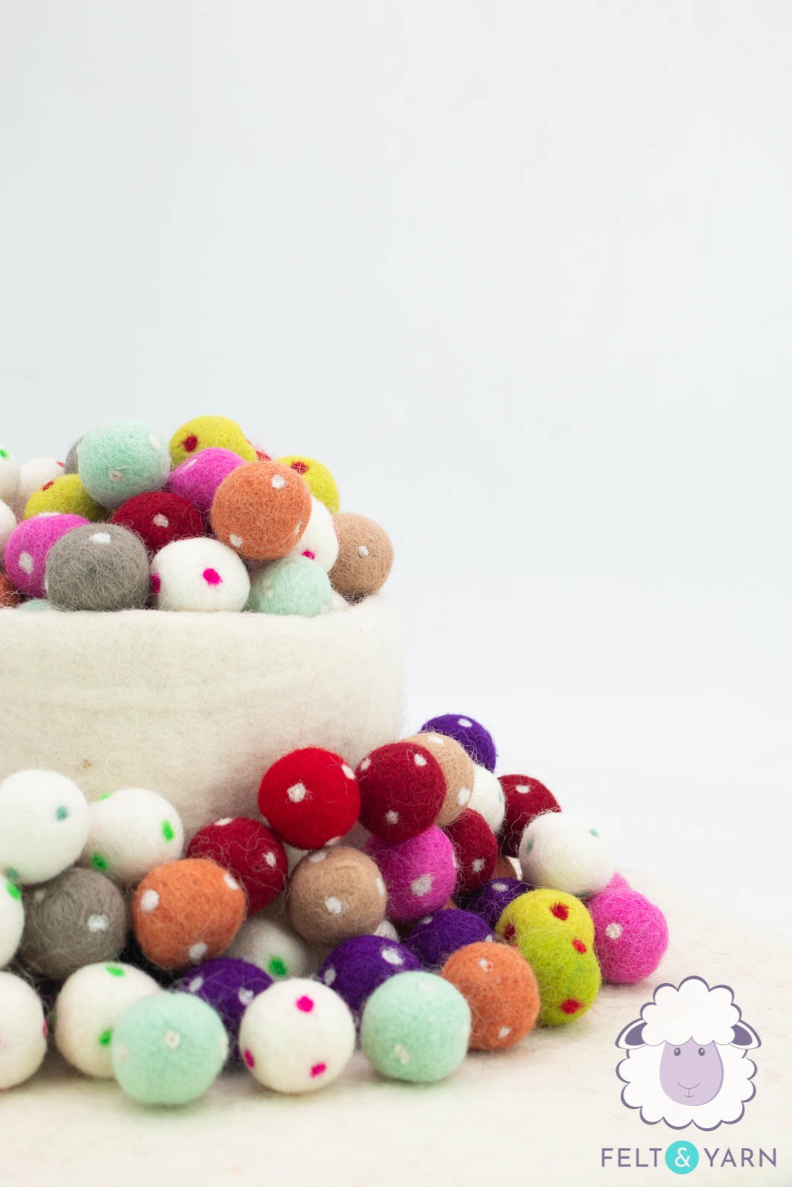 2cm Wholesale Bulk Polka Dot Felt Balls Hand Needled Felted Etsy UK