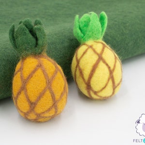 15 Stück Wollfilz reife Ananas Hand gefilzt Obst 10cm groß für Esstisch Dekor: Fair Trade und Ethisch Handgemacht