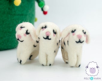 10pcs - 8cm Felt White Sheep Christmas Hand Felted Christmas Tree Decor Ornaments: Certified Fair Trade & Handmade