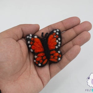 20 Pcs of Wool Felt Orange Butterfly Hand Felted 5cm Monarch For DIY Garland and Decor Craft Supplies: Fair Trade and Ethically Handmade image 4