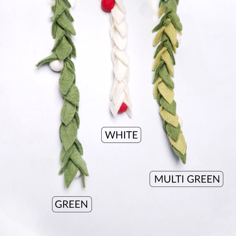 180cm Green Felt Leaf Garland Home Decor Holiday Decor Handmade Free Shipping image 9