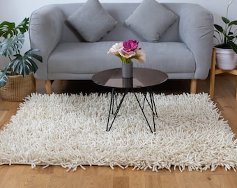 Handcrafted Wool Felt Shag Rug | Large Felt Rug | Scandinavian Rug | Living Room Decor | Home Office Rugs | Best Office Rugs