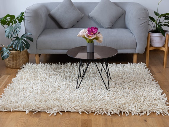Handcrafted Wool Felt Shag Rug | Large Felt Rug | Scandinavian Rug | Living Room Decor | Home Office Rugs | Best Office Rugs