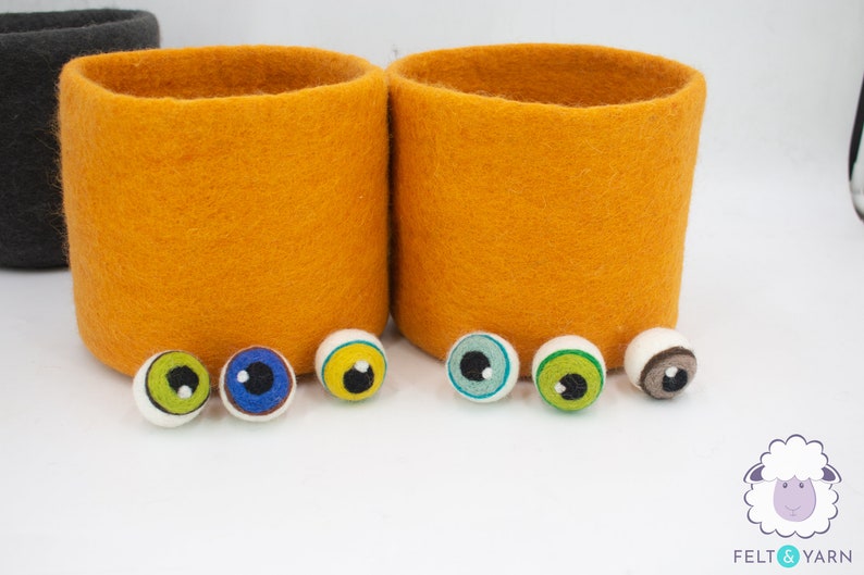 10 Pcs Wool Felt Eyeballs Creepy Halloween Evil Eyes Crafts for Kids: READY TO SHIP image 2