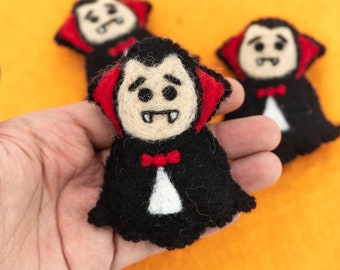 25pcs 9cm Handmade Halloween Wool Felted Dracula - Halloween Decorations, Felt DIY Crafts: Ethically Handmade & Fair Trade