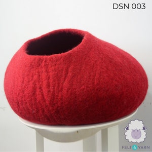 Lit cocon pour chat en laine fait à la main de 50 cm/maison confortable pour chat DSN 003