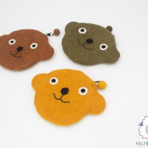 Bolso de fieltro con cara de peluche de 16x16 cm para mujer: comercio justo y hecho a mano éticamente
