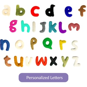 8 cm | Gevilte letters van 10 cm (kleine letters): fairtrade, handgemaakt en gratis verzending