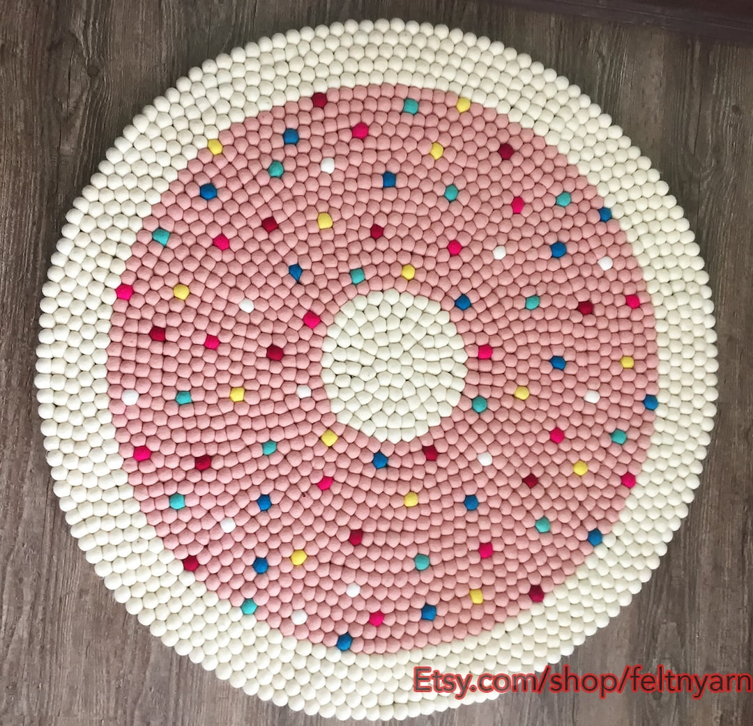 Wool Felt Ball Rug Room Felt Ball Carpet Pom Pom Rug Felt Round Rugs