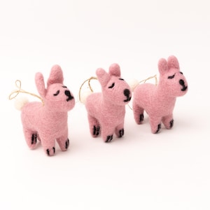 Pink Felt Easter Bunny Ornament for Easter Decorations | Easter Gifts for Toddlers | Felted Animal Toys, Easter Crafts for Kids