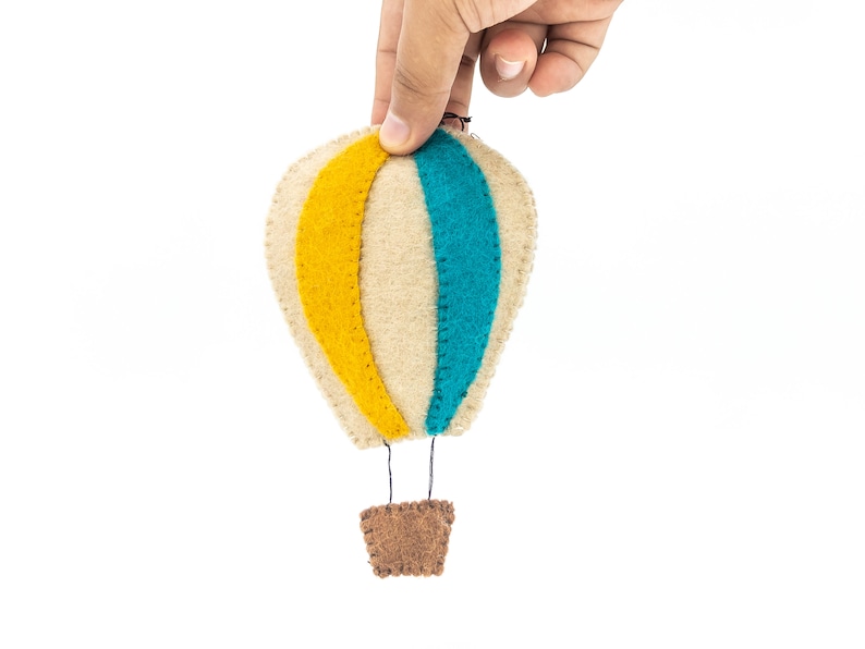 15cm Felt Hot Air Balloon Craft Crib Nursery Mobile Travel Nursery Decor Unisex Baby Gifts image 5