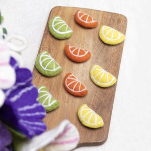 Wool Felt Fruit Slices | Pretend Play Food, Lemon, Lime, Orange