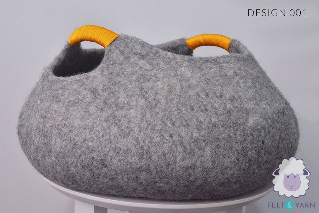 50cm Cat Bed Basket Felted Wool Cat House Cocoon Pet Basket Etsy