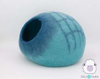 50cm Wool Felt Layer Cat Bed Cave, Handmade Wool Cat Cocoon House