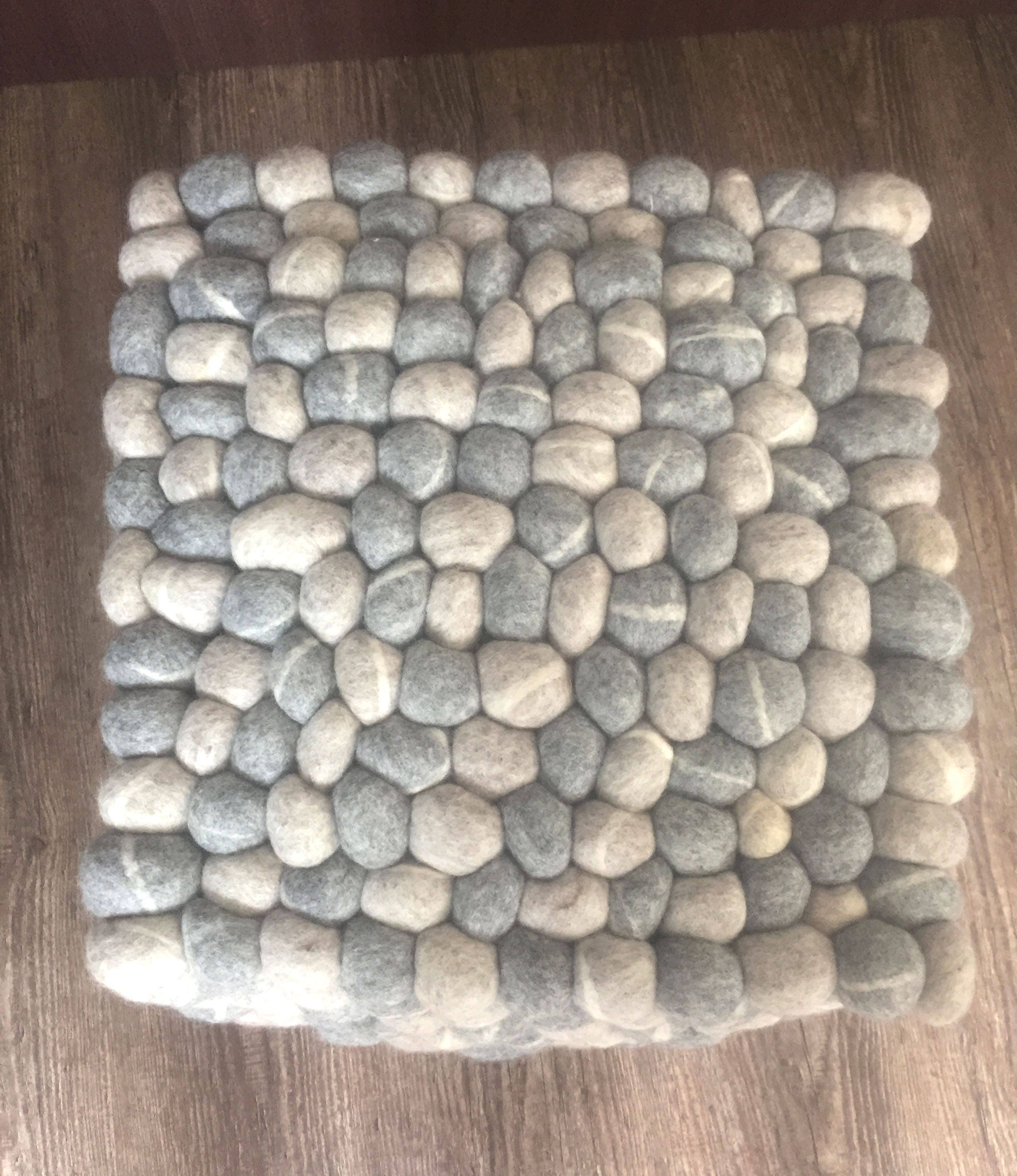 40cm Wool Felt Stone Stool Wool Felt Pebble Stool Handmade Etsy