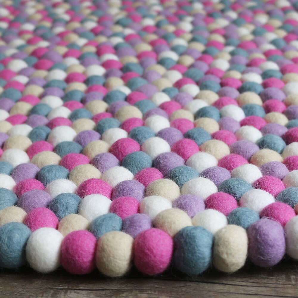 40cm Wool Felt Ball Rug Room Felt Ball Carpet Room Felt Etsy