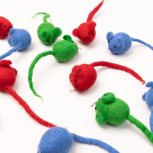 Colorful Handcrafted Felt Mouse Toys | Interactive Play Toys for Cats | Fun Pet Toys | Cat Teaser Toys