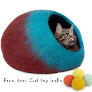 Bright Multicolour Gradient Cat Cave in Multiple Designs, Gradient Cat House Cocoon, Handmade Pet Bed