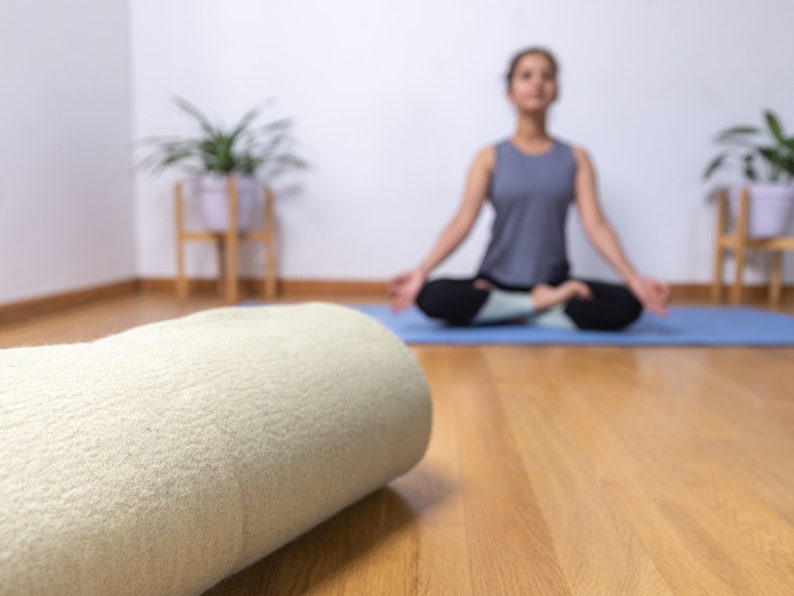 Wool Yoga Mat, Handmade & Natural Yoga Mat Eco-friendly Yoga Mat Free Shipping image 8