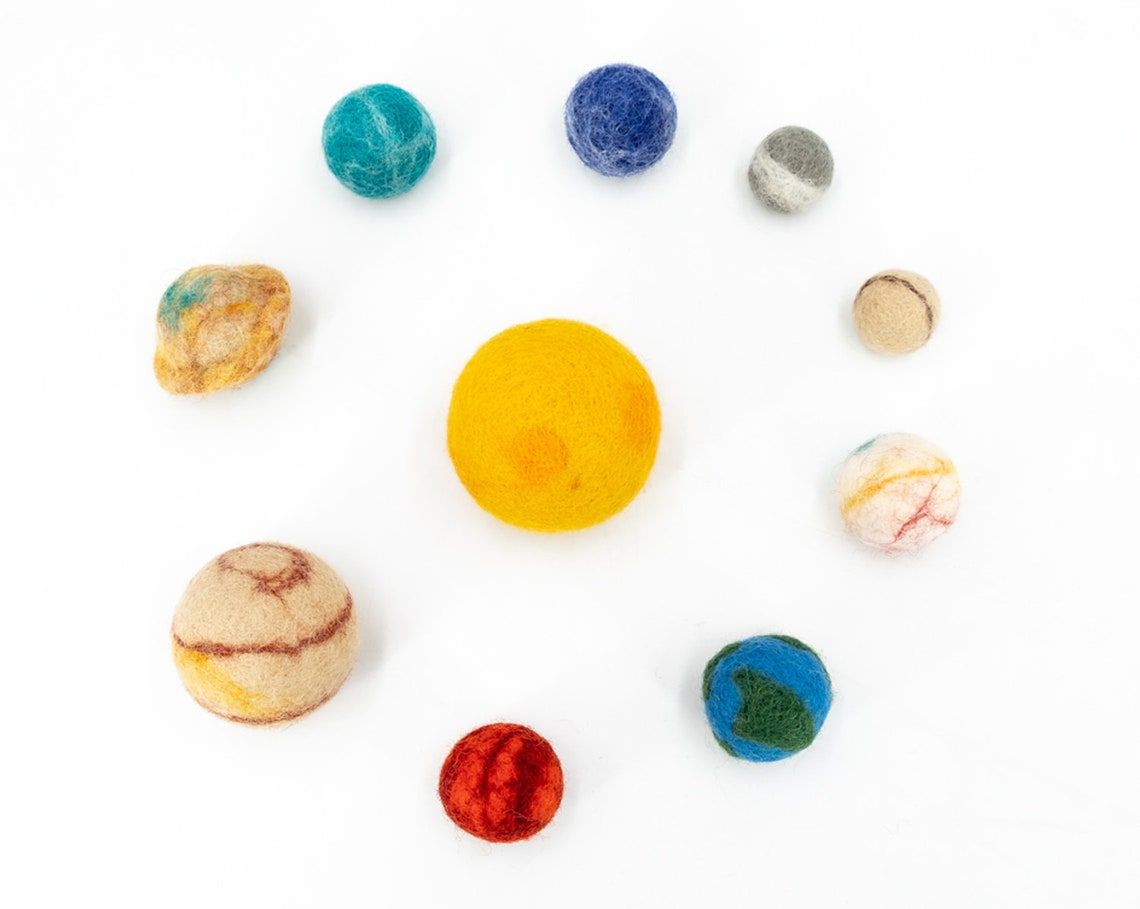 Galaxy Set Solar System Wool Felted Nine Planets and Sun Needle Space ...