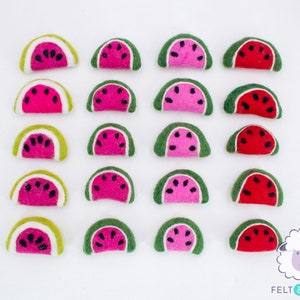 Wassermelone Scheiben aus Wollfilz: Handgemachtes Obst Bastelbedarf (6 cm)