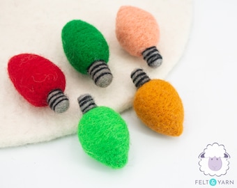 Wool Felt Christmas Light Ornaments | Handmade Holiday Decor