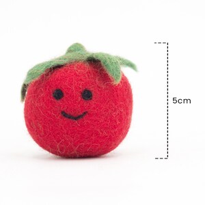 Handcrafted Wool Felt Smiley Tomato 5cm Fair Traded / Free Shipping image 2