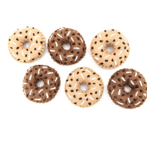 Stitched Felt Donut with Sprinkles | Pretend Play Food Toys | Kids Birthday Party Decor | Custom Color Donuts