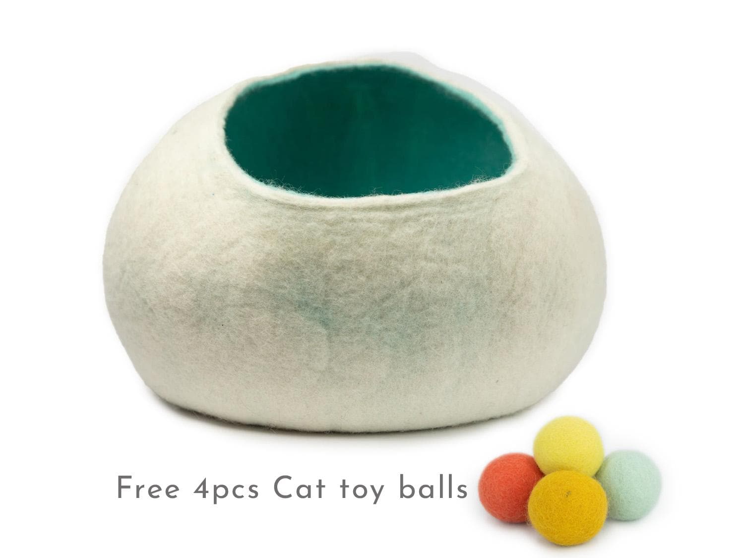 50cm Wool Felt Pet Bed Cave | Cat House Bed, Handmade Kitten Cocoon