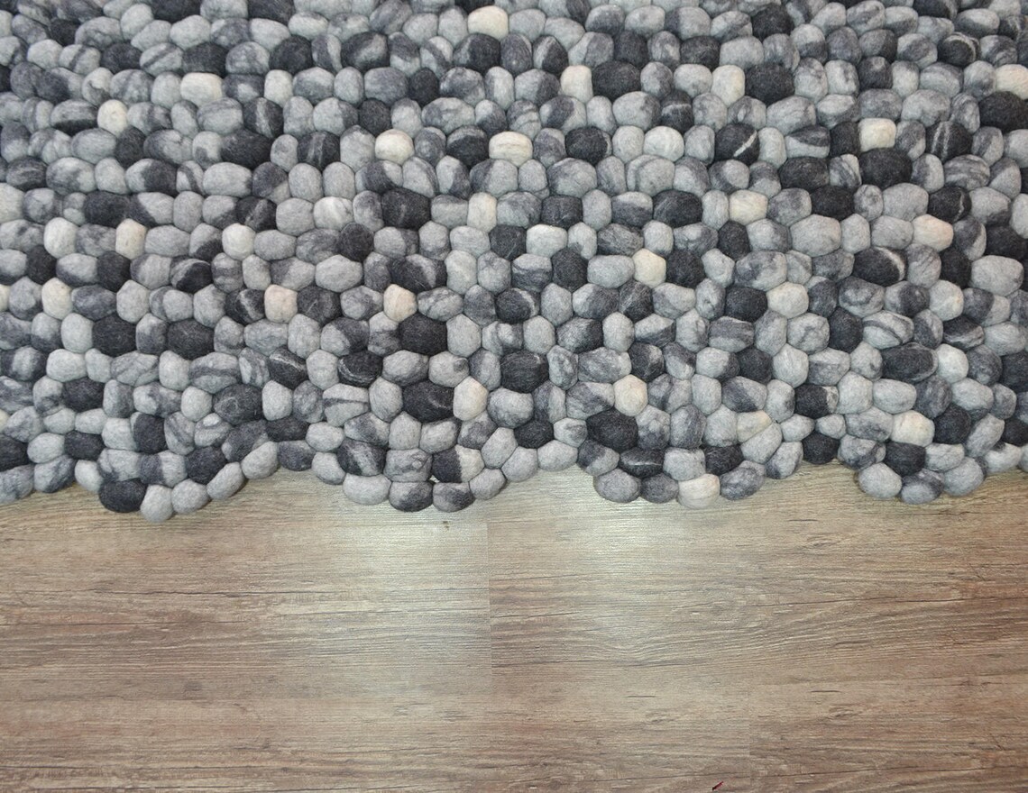 Felted stone rugs Stone rugs Pebble felt rugs felt stone Etsy
