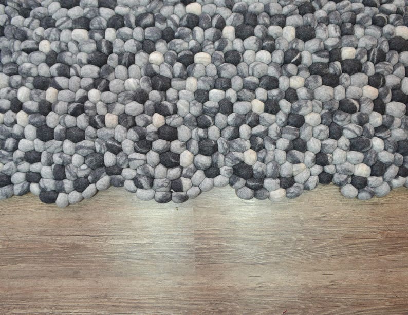 Felted stone rugs Stone rugs Pebble felt rugs felt stone Etsy