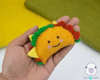 16 Pcs of 5 cm Wool Felt Cute Tacos Hand Felted Food to Educate Kids and Decor Ideas: Fair Trade and Handmade using 100% Wool