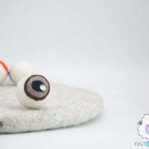 10 Pcs Wool Felt Eyeballs Creepy Halloween Evil Eyes Crafts for Kids: READY TO SHIP Brown