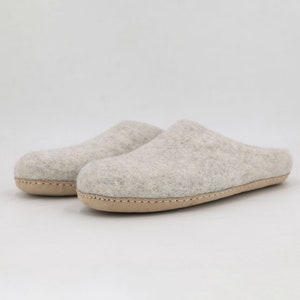 Handmade Marbled Tan Wool Felted Shoes Slippers for Office Slippers for Home As in the picture#41