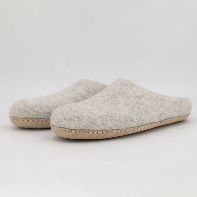 Handmade Marbled Tan Wool Felted Shoes Slippers for Office Slippers for Home As in the picture#41