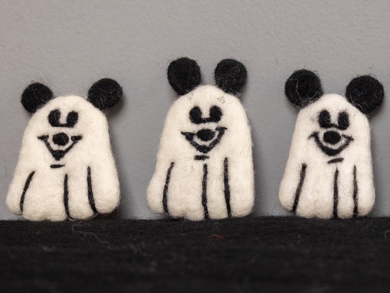 20pcs 7cm Halloween Mouse Ghost Halloween Decorations Halloween Craft Supplies Fair Trade 100% Wool and Handmade image 8