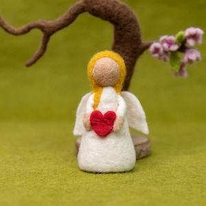 Wool Felt Fairy with Heart | Wool Felt Fairy Ornament | Handmade Fairy Angel | Waldorf Fairy Doll | Xmas Tree Ornaments