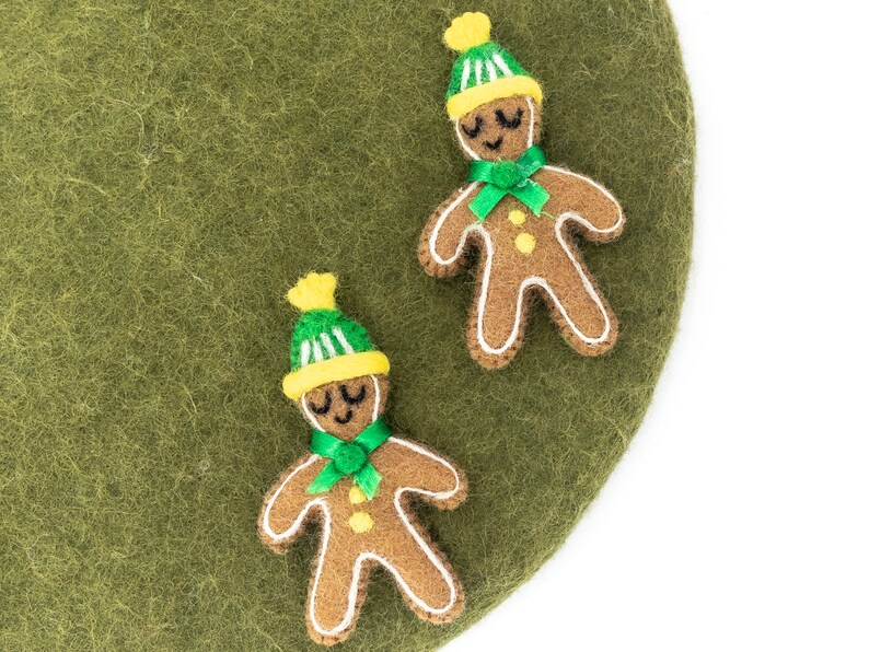 50 pcs Christmas gingerbread man Felt gingerbread man ornament Cute Christmas gifts image 6