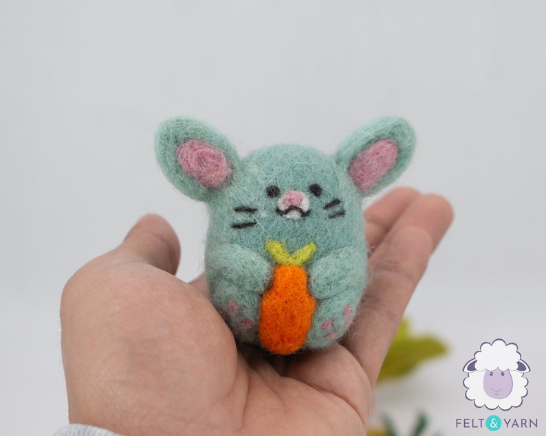 Needle Felted Easter Miniature Bunnies | Felt Easter Ornament | Bunny ...