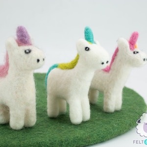 25 Pieces | 10cm Felt Unicorn | Unicorn Ornaments | Felted Animal | Felt craft Supply | Fair Trade | 100% Handmade and Wool | FREE SHIPPING