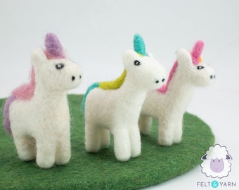 25 stuks | 10 cm vilten eenhoorn | Eenhoornornamenten | Gevilte dieren | Voorraad vilt | Fairtrade | 100% handgemaakt en van wol | GRATIS VERZENDING