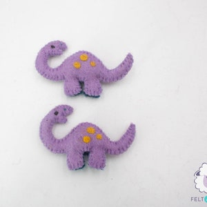 Wool Felt Cute Stitched Purple Dinosaurs Hand Felted Dino For Room Decor And Kids Toy: Fair Trade and Ethically Handmade