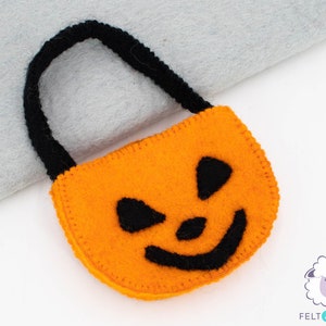 Bolsa de dulces o trucos de fieltro para Halloween / Bolsa de regalos para Halloween / Decoraciones de fieltro de lana para Halloween / Mini bolsa de dulces de fieltro para Halloween para niños