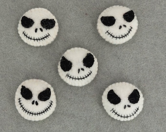 Wool Stitched halloween skull decor 10 Pcs, spooky decor | READY TO SHIP | Certified Fair Trade & 100% Handmade